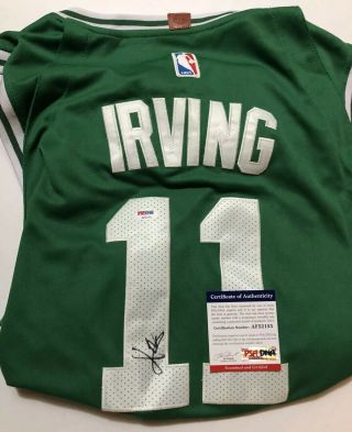 Celtics Kyrie Irving Signed Basketball Jersey Authenticated By Psa