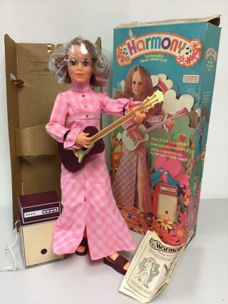 Vintage Ideal Harmony Doll With Amplifier And Guitar,  Box