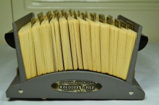 Vintage Zephyr American Rolodex - File Model V524 W/ Blank Cards And Files