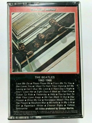 1962 - 1966 By The Beatles (cassette,  Capitol) Vintage Cassette Tape