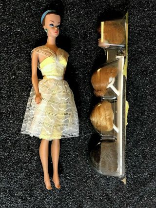 Vintage 1962 Barbie Fashion Queen Midge Doll With 3 Wigs /1 Extra Head Estate