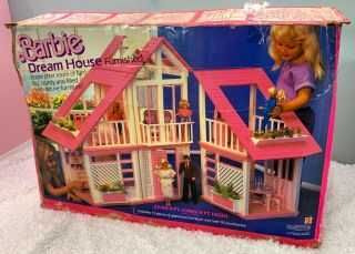 Vintage 1985 Barbie Dream House Furnished -