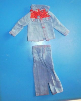 Vintage Ken Doll Clothes - Mod Era Ken 7225 Blue Denim Jacket And Pants