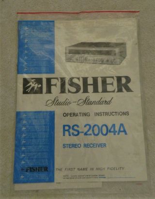 Vintage Fisher Rs - 2004a Am/fm Stereo Receiver Operating Instructions