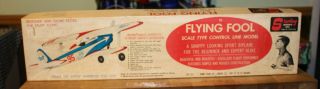 Vintage Sterling Model Balsa Wood Biplane,  Flying Fool,  Open Box