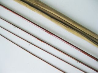 Vtg 3 - Piece 8½’ Bamboo Fly Rod w/ 2 Tips & Sock Heddon (?) NEAR 3