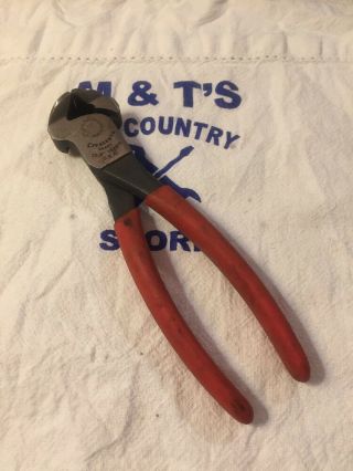 Vintage Crescent Tools Usa End Cutting Nippers 72 - 6 With Red Handles