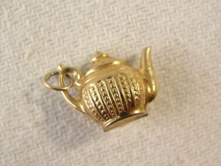Good Vintage 9ct Gold Teapot Charm Charm / Pendant.  C1960