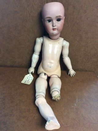 Antique 22” Porcelain Bisque Head Doll Marked Made In Germany 12.  171