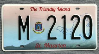 Sxm St.  Sint Maarten Dutch Caribbean Island Private Vehicle License Plate: M2120