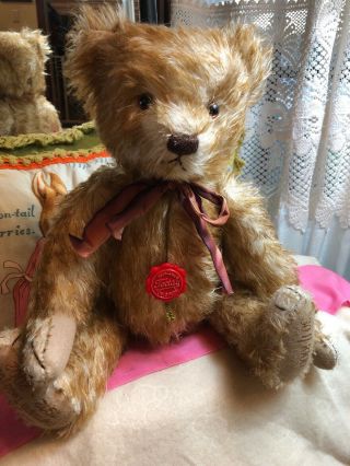 Large 16 " Hermann German Blonde Mohair Teddy Bear Fully Jointed Growler