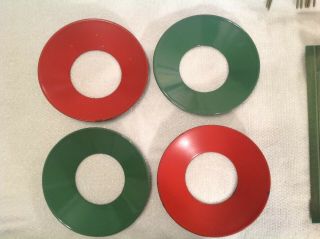 A Set Of Four Vintage Railroad Lantern Reflectors,  Day Targets,  2 - Red,  2 - Green