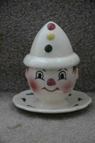 Vintage Clown Egg Cup Made By Deforest Of California In