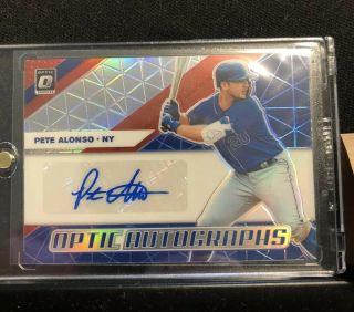 2019 Donruss Optic Baseball Pete Alonso Rc Rookie Red Refractor Auto /25 Rc Mets
