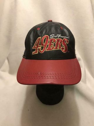 Vintage San Francisco 49ers Leather Snapback Hat Cap Made In Usa