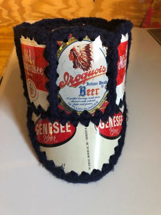Vintage Handmade Iroquois Genesee Om Beer Can Crochet Celebration Hipster Hat