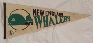 Vintage Hockey 1975 England Whalers Full Size Felt Pennant Sweet Wha