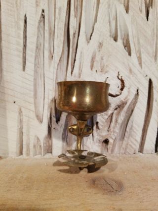 Vintage Solid Brass Toothbrush And Cup Holder 1900 