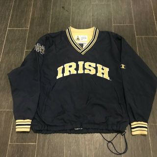 Vintage Champion Ncaa Notre Dame Fighting Irish Pullover Jacket Mens Sz M