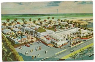 Vintage Postcard Green Heron Ocean Villas Apartments Miami Beach Florida Fl