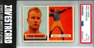 1957 Topps Football Paul Hornung Rookie Rc 151 Psa 4 Green Bay Packers Hof Nfl