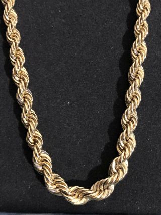 Vintage Monet Goldtone Metal Graduated Twisted Rope Chain 26” Necklace