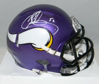 Chad Greenway Signed Autographed Minnesota Vikings Speed Mini Helmet