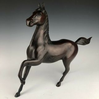 D397 Japanese Antiques Bronze Copper Shuzan Horse Statue