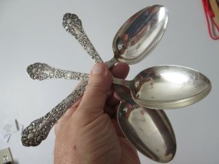3 - Medici Old 1880 - Gorham - Sterling - 8 1/2 In Serving Spoons No Monog
