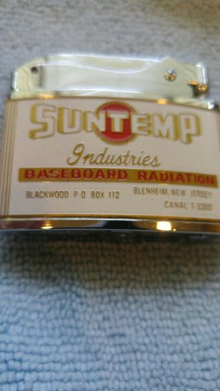 Vintage Brother Lite Suntemp Flat Advertising Lighter