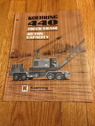 Vintage Koehring 440 Truck Crane Brochure Guide