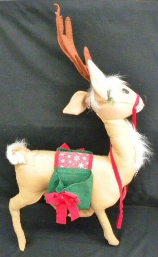 Rare Size Vintage Annalee 42 " Christmas Reindeer With Saddle Mail Bags