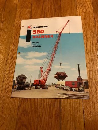 Vintage Koehring 550 Spanner Crane Brochure Guide