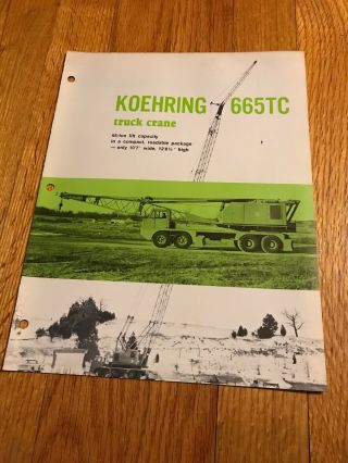 Vintage Koehring 665tc Truck Crane Brochure Guide