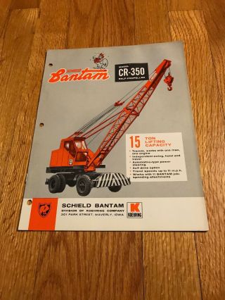 Vintage Schield Bantam Cr350 Crane Brochure Guide