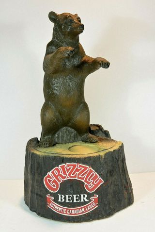 Vintage Grizzly Canadian Lager Beer 3d Bear Counter Display