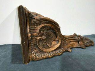 Wood Corbel Hand Carved,  Vintage Wall Shelf,  unique details 16 