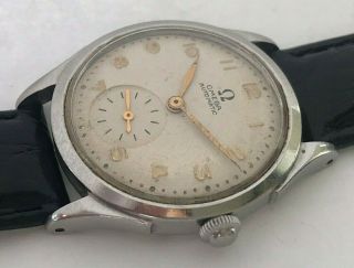 Antique 1947 Omega Swiss Automatic Stainless Steel Mens Watch,  Cal.  28.  10 R.  A.