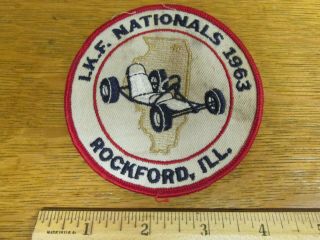 Vtg Embroidered 1963 Ikf Go Kart Racing Patch Rockford Il