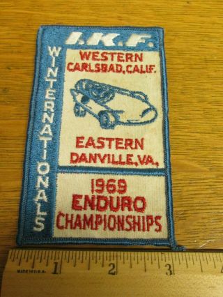 Vtg Embroidered 1969 Ikf Go Kart Racing Patch Winternationals Ca Va Enduro Champ