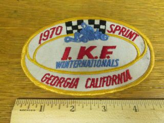Vtg Embroidered 1970 Ikf Go Kart Racing Patch Winter Nationals Ga Ca Sprint