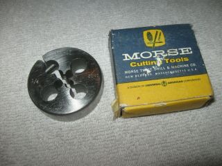 Vintage Morse 1/4 " - 20 Nc Round Die - 2 " Diameter - Made In Usa