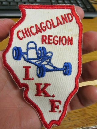 Vtg Embroidered Ikf Go Kart Racing Patch Chicago Il Chicagoland Region