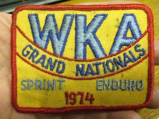 Vtg Wka World Karting Association Embroidered Patch 1974 Sprint Grand Nationals