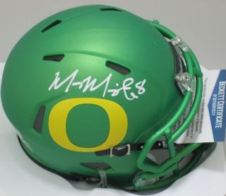 Oregon Ducks Marcus Mariota Signed Candy Apple Green Mini Helmet Auto - Beckett