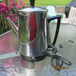 Vtg Ge General Electric 41p33 Retro 2 - 10 Cup Oval Coffee Pot Percolator