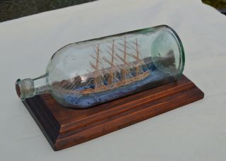 Rare Antique Ship In A Bottle Circa 1870 