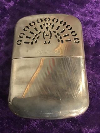 Pocket Hand Warmer Peacock Lighter Made In Japan Vintage