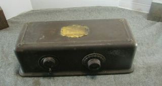 Vintage Ak Atwater Kent Model 35 Tube Radio Metal With Tubes
