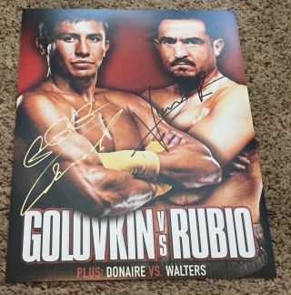 Gennady " Ggg " Golovkin And Marco Rubio Signed 11x14 Photo With Proof